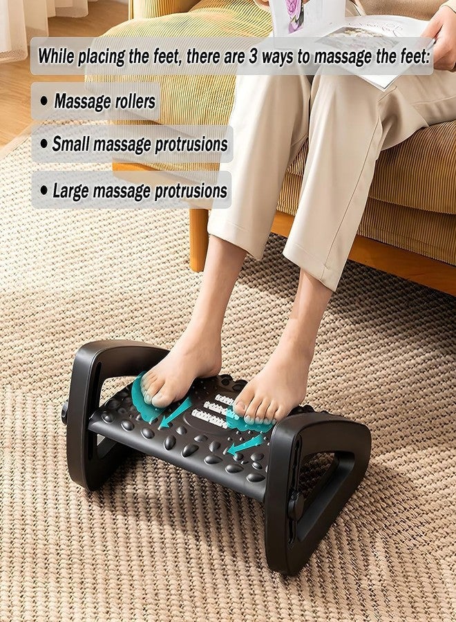Wrixty Adjustable Height Foot Rest, Foot Rest Under Desk with Massage Texture and Roller, Relieve Stiffness, Numbness, Promote Leg Circulation, Relieve Leg Pressure (Black) - Image 5