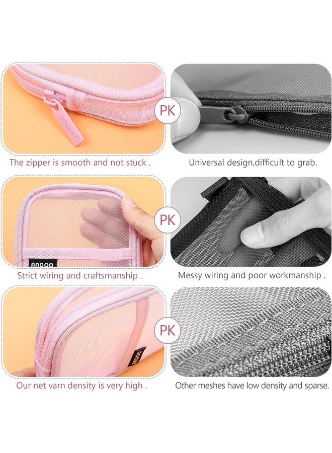 DROPOSALE Transparent Mesh Pen Pouch Keep Your Writing Essentials Organized and Best for Student Exams Pack of 1 (Pink) - Image 5