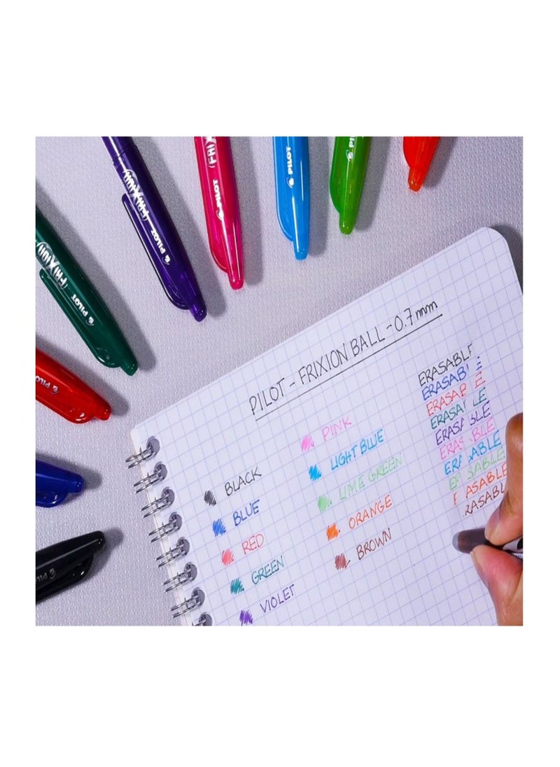 PILOT 3-Piece Frixion Erasable Ball Pen 0.7mm Tip Green Ink  - Image 3