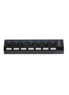 NIBEMINENT 7 Port USB Adapter Black  - Image 2