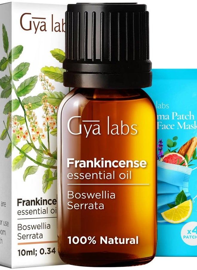 gya labs Frankincense Essential Oil for Face - 0.34 Fl Oz - 100% Pure Natural Frankincense Oil for Skin, Body Massages & Candle Making - Premium Grade for Wellness & Comfort - Woody & Calming Scent  - Image 1