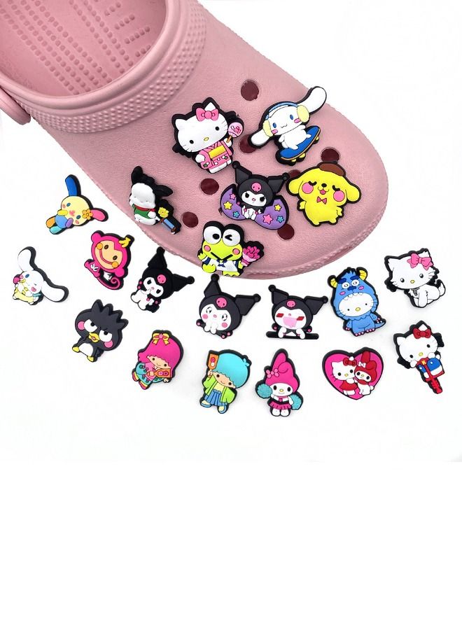 20-Piece Crocs Shoe Decoration Charms, Cartoon Charms Shoes Charm for Crocs Hole Hole Shoe, for Kids Boys Girls Man Woman Party Favor - Image 1