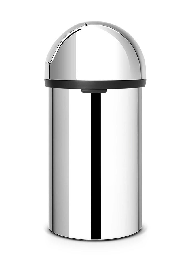 brabantia Push Bin with Swing Lid 60 Litre Brilliant Steel  - Image 2
