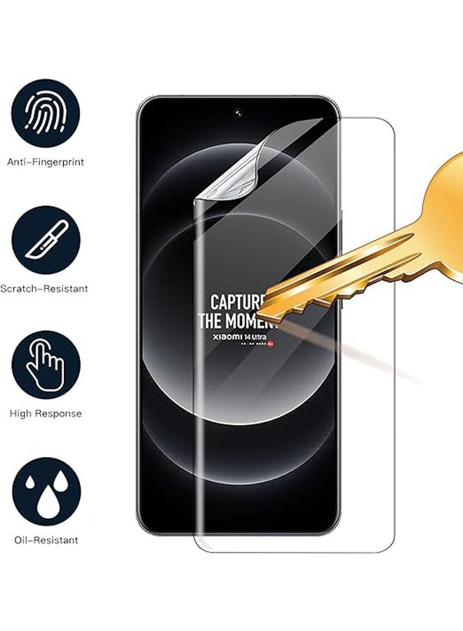 general Xiaomi 14 Ultra Screen Protector, [2+2 Pieces] Tempered Glass Camera Protector Glass Hydrogel Film Screen Protector, HD Screen Protector Tempered Film Camera Protector - Image 4