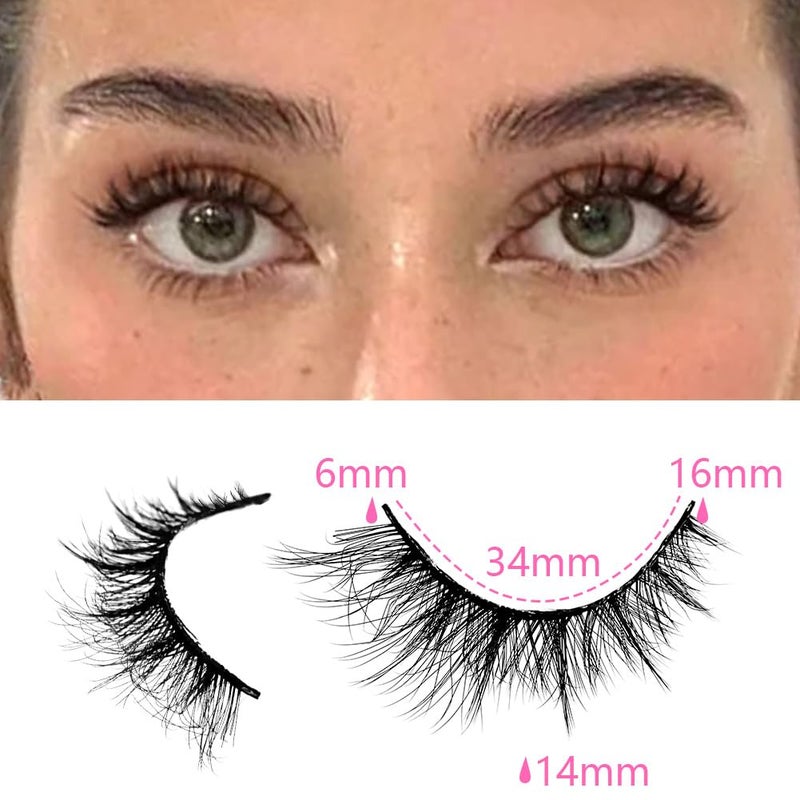 Azenlo False Eyelashes 48 Pairs Faux Mink Lashes 6-16 mm Wispy Lashes 3D Fluffy Cat Eye Lashes Pack Bulk Wholesale Strip Lashes(style 48-040) - Image 2
