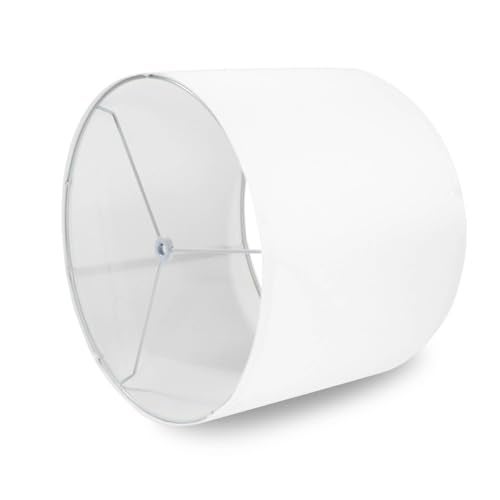 Rumidoph White Lamp Shades Set of 2, Medium Drum Lamp Shade 13"Top x 13"Bottom x 10"High(Spider), Lampshades Replacement for Table Lamps Floor Lamps, Natural Linen Hand Crafted, Easy Assembly Required - Image 4