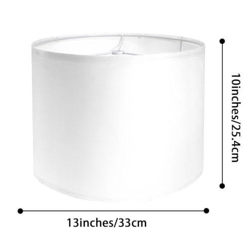 Rumidoph White Lamp Shades Set of 2, Medium Drum Lamp Shade 13"Top x 13"Bottom x 10"High(Spider), Lampshades Replacement for Table Lamps Floor Lamps, Natural Linen Hand Crafted, Easy Assembly Required - Image 2