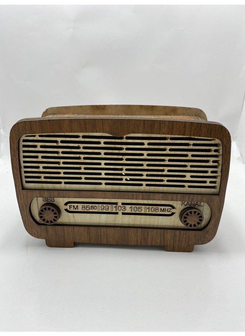 MYK Hediye ve Sanat Atölyesi Myk Nostalgic Radio-looking Wooden Piggy Bank is Both a Decor and a Piggy Bank  - Image 3
