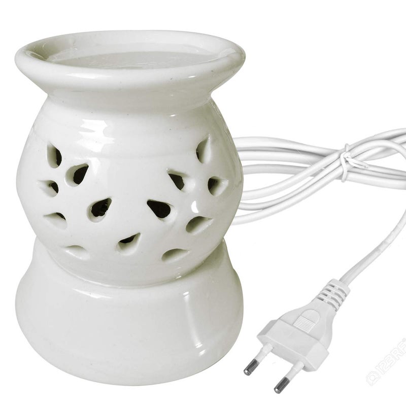 Luxantra Luxantra Ceramic Electric Aroma Diffuser Night Lamp Light with Lemongrass Lavender Aroma Oil 10ml Each for Home Office Hotel Spa - Image 3