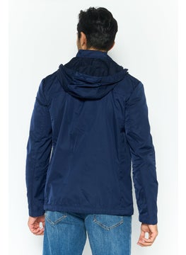 GEOX Men Brand Logo Hooded Jacket, Navy  - Image 4