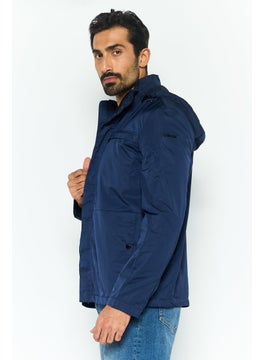 GEOX Men Brand Logo Hooded Jacket, Navy  - Image 2