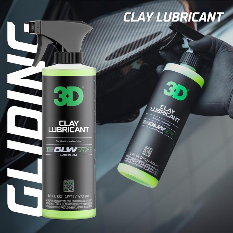 ثري دي سلسلة 3D Clay Lubricant GLW | تنظيف السيارات DIY | تزليق فائق النعومة لألواح الطين | إزالة الشوائب من الطلاء | حماية سطحية فائقة | تركيبة إزالة التلوث | سهل الاستخدام | 16 أونصة - Image 2
