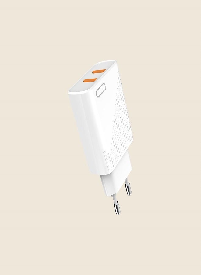 MIQIA 2.4A 2 Port US Charger Micro White - Image 1