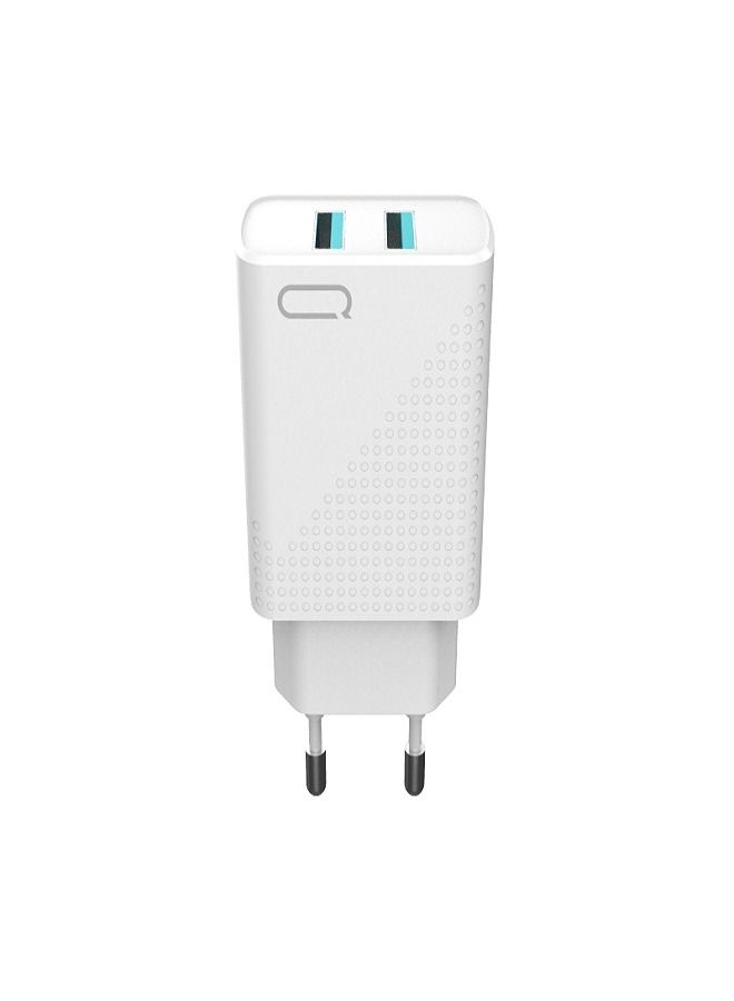 MIQIA 2.4A 2 Port US Charger Micro White - Image 3