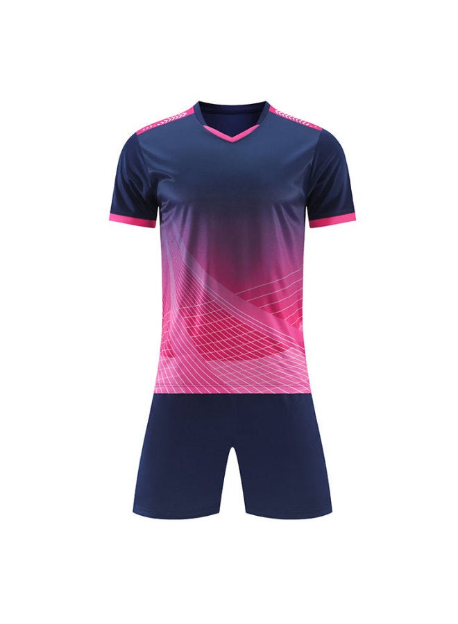 New Football Uniform Suit Student Sports Games Adult Children's Short-sleeved Football Clothing Printing Number