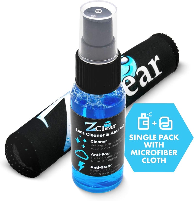 Z Clear Combo pack 1oz Anti Fog Spray & microfiber for Eye & Sunglasses - Anti Static Glass & Lens Cleaner - Remove and Repel Dirt & Dust - Fog Free Cleaning Spray for Glasses- 1oz spray and towel - Image 2