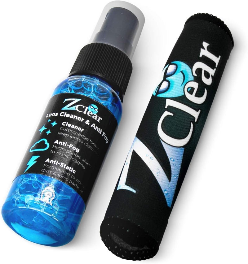 Z Clear Combo pack 1oz Anti Fog Spray & microfiber for Eye & Sunglasses - Anti Static Glass & Lens Cleaner - Remove and Repel Dirt & Dust - Fog Free Cleaning Spray for Glasses- 1oz spray and towel - Image 1