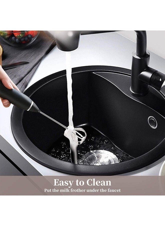Rechargeable Milk Foam Maker, Handheld Electric Whisk Coffee Frother Mixer with 3 Stainless whisks 3 Speed Adjustable Foam Maker Blender for Coffee Cappuccino Matcha Latte Hot Chocolate