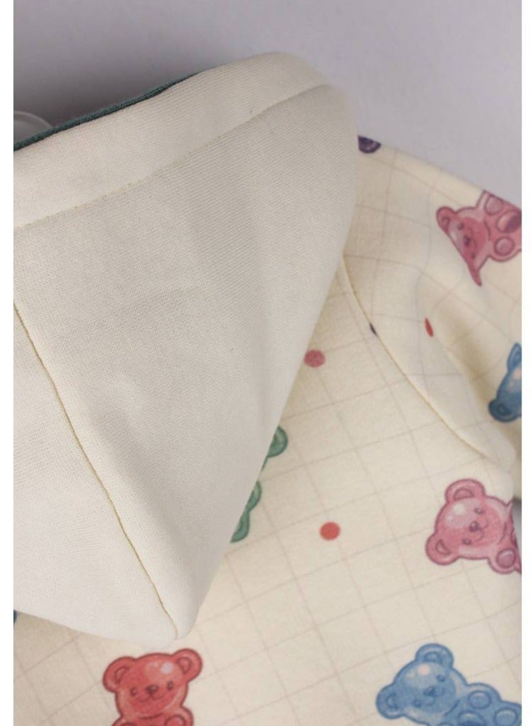 كاتجي طقم من 3 قطع شتوي قطن ميلتون مكون من جاكت و توب كم و بنطلون برسومات رائعة من هاريبو - Image 4