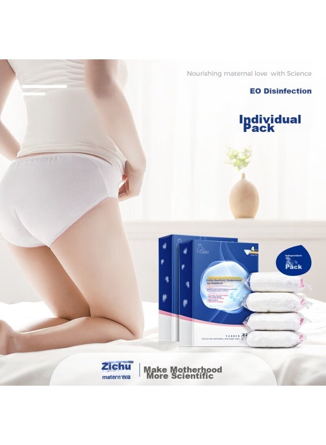 Matern'Ella Zichu Disposable Women's Underwear, Pure Cotton, No Washing Required, 8 Pieces, Xxl Size, For Postpartum Women, Menstruation, Travel, Business Trips - Image 1