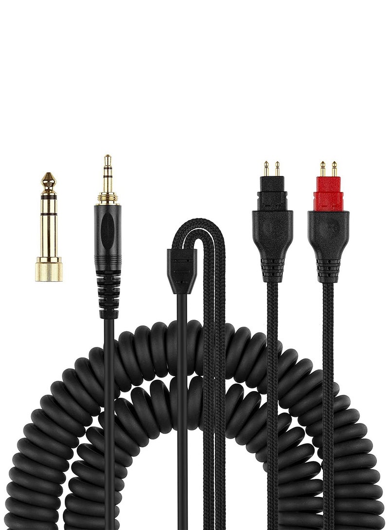 Aookay [Upgrade] Replacement Audio Cable, Compatible with Sennheiser HD650/HD600/HD660s/HD580, Coiled Nylon Braided Headphones, 1.5meters - Image 1