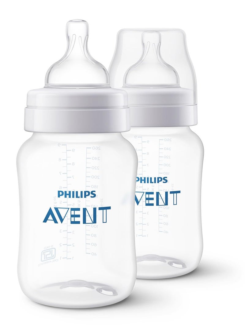 Philips - Philips Avent Anti-Colic Baby Feeding Bottles | 9oz/260ml - Pack of 2 | SCY103/20 - Image 1