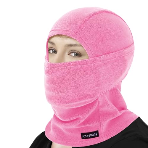 rooyvany Fleece Balaclava Ski Mask for Men&Women,Warm/Windproof/Lightweight Winter Face Mask for Skiing/Snowboarding/Cycling (Rose Red) - Image 1