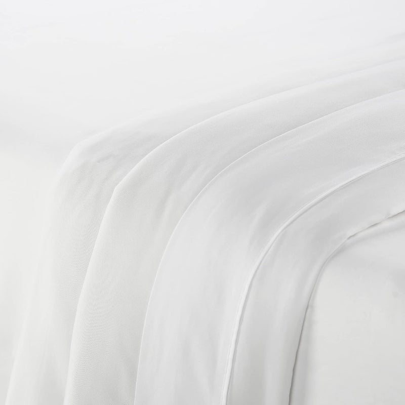 Serta Simply Clean Super Soft Hypoallergenic Stain Resistant Deep Pocket 4 Pieces Solid Bed Sheet Set, Queen, White - Image 3