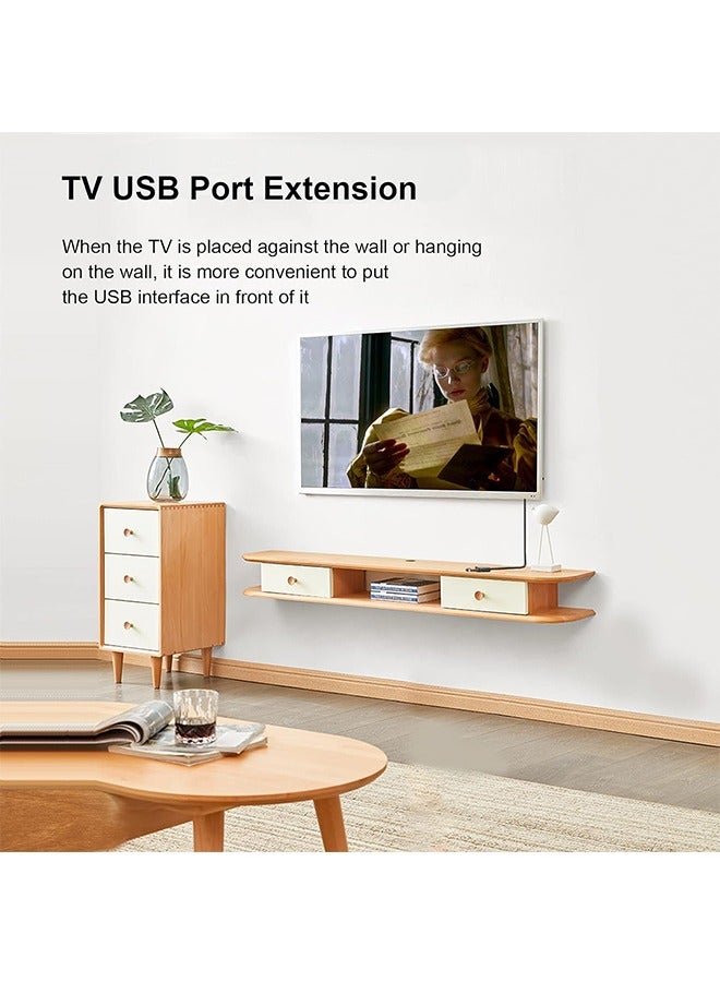 كابل تمديد USB، كابل بيانات USB 3.0 فائق السرعة ذكر إلى أنثى تمديد زاوية يسار ويمين (20 سم، 8 بوصة) - Image 3