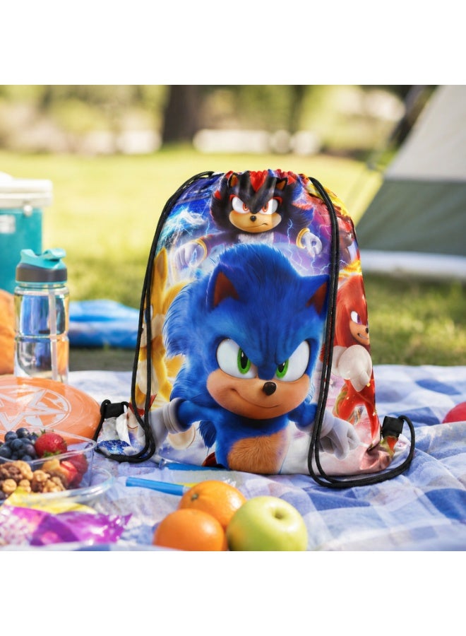 ILovhaprty Sonic Party Bags Party Favors, 12Pcs Sonic Drawstring Bag Set, Sonic Candy Bags, Suitable Sonic Party Decoration Supplies - Image 4