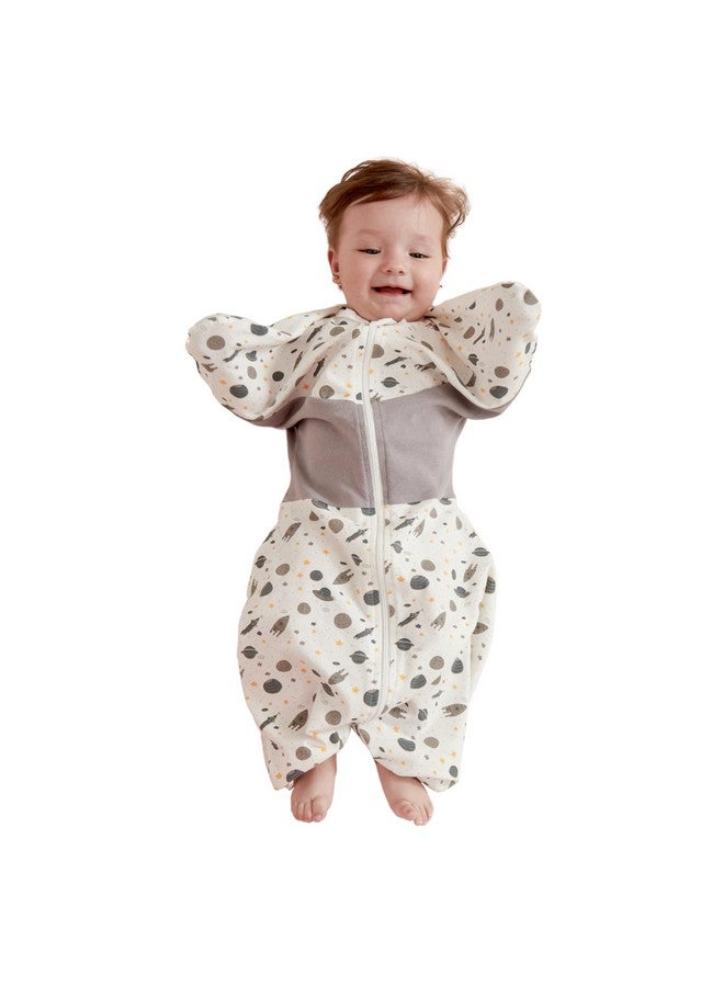 GROWNSY GROWNSY Transitional Swaddle Sleep Sack 3-6 Months, Starfish Design Baby Swaddle Sack, Dual-Zipper for Easy Diaper Changes, Proper Hip Development & Openable Foot Button, 12-20lbs, Space Tourism  - Image 1