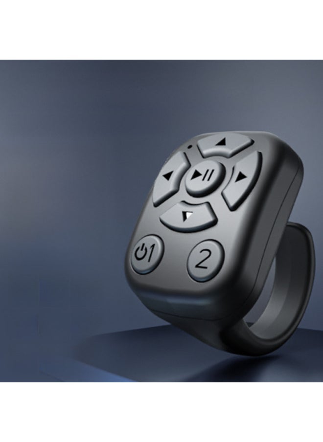 J6 Multi-function Ring Remote Control TikTok Flip Remote Photo Recording Video Ring 7 Key Bluetooth Controller-Color:J6 Fingertip Remote Control Black (english Box) - Image 2