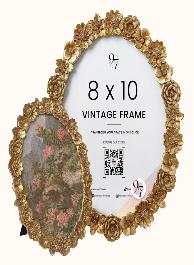 97 Decor Gold Oval Frame 8x10 - Gold Vintage Picture Frames 8x10, Antique Ornate Frames - Image 1