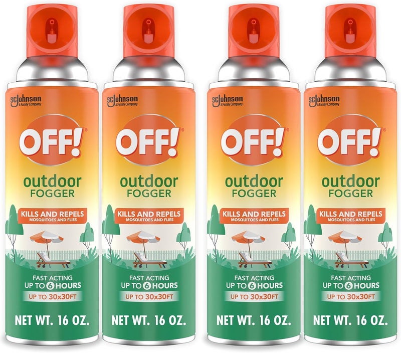 OFF! ! Outdoor Insect & Mosquito Repellent Fogger, Backyard Pretreat, Kills & Repels Insects in an up to 900 sq, ft, Area, 16 oz (Pack of 4) - Image 1