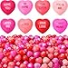 Liliful 100 Pcs Heart Stress Balls Valentines Gifts Fidget Toys Valentines Day Conversation Candy Heart Relief Stress Squeeze Ball for Anxiety Relief Coworker Employee Gift Reward RedPink - Image 2