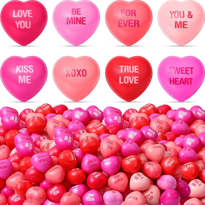 Liliful 100 Pcs Heart Stress Balls Valentines Gifts Fidget Toys Valentines Day Conversation Candy Heart Relief Stress Squeeze Ball for Anxiety Relief Coworker Employee Gift Reward RedPink - Image 3