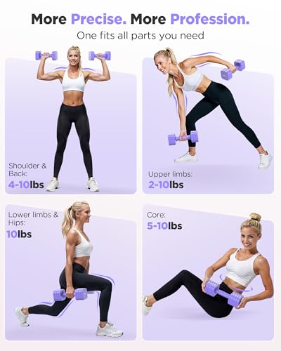 FEIERDUN 5-in-1 Adjustable Dumbbell Set of 2, 20LBS/10LBS Hand Weights for Women, 1s-Adjust Dual-Stable Dumbbell Set for Women Home Gym & Outdoor - Image 5