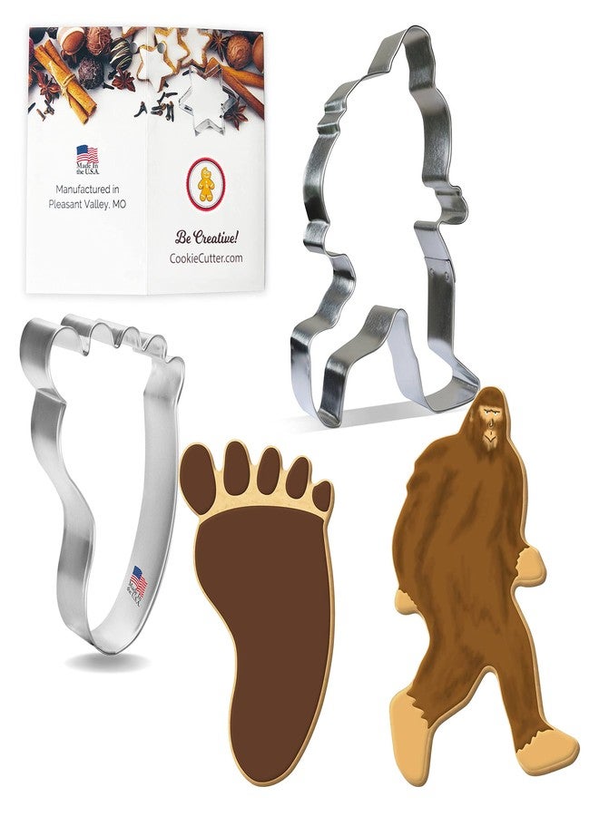 Foose Cookie Cutters Bigfoot Cookie Cutter 2 Piece Set, Sasquatch, 4-4.6 in, Tin Plate Steel, USA - Image 1