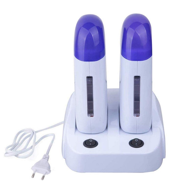 Nynelly Portable Double Depilatory Roll on Wax Warmer with Heater Base for Women Men Hair leg, Armpit, Bikini - Image 1
