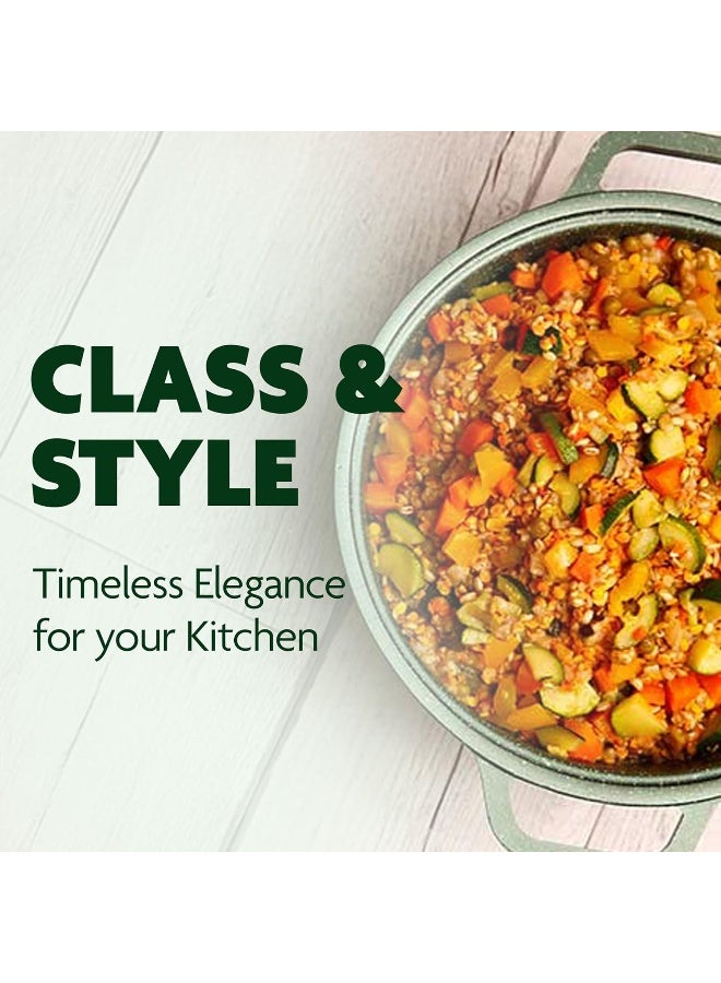 BS B&S High-Tech Induction Frypan with Glass Lid | Nonstick Triple Layer Greenstone Coated Frying Pan | Italian Heavy-Gauge Aluminum Skillet Pan | Scratch Resistant and Nickel Free | Green (28cm) - Image 5