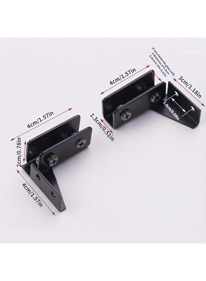 1 Set Contemporary Metal Glass Hinges With Integrated Rotating Clamp Side Mount Design - Image 3
