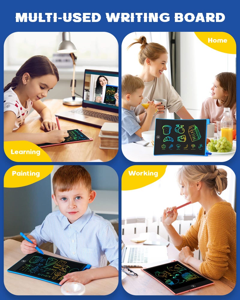 bravokids 2 Pack LCD Writing Tablet for Kids,10 inch Colorful Doodle Board Drawing Pad for Kids, Kids Travel Toy Activity Game, Birthday Gifts for 3 4 5 6 Year Old Boys and Girls Toddlers - Image 4