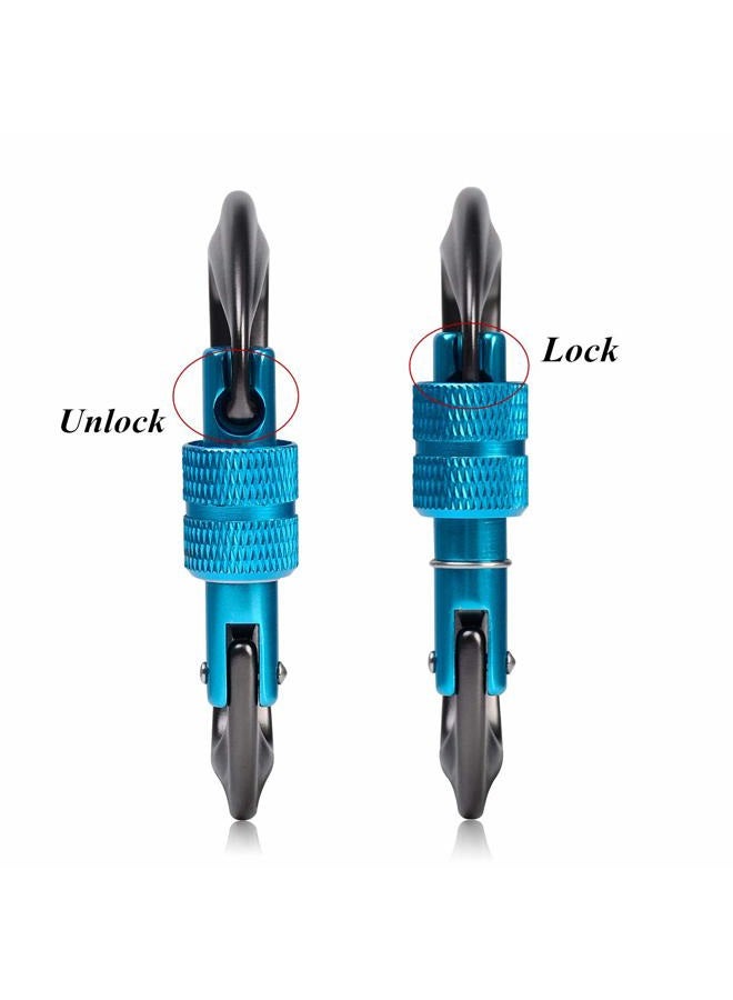 STURME Carabiner Clip 12KN Aluminium Wiregate Lightweight Heavy Duty Large Strong Durable D-Ring Hooks Spring Snap Link Keychain Clips Set for Hammock Improved Design for 2024 (Black) - Image 4