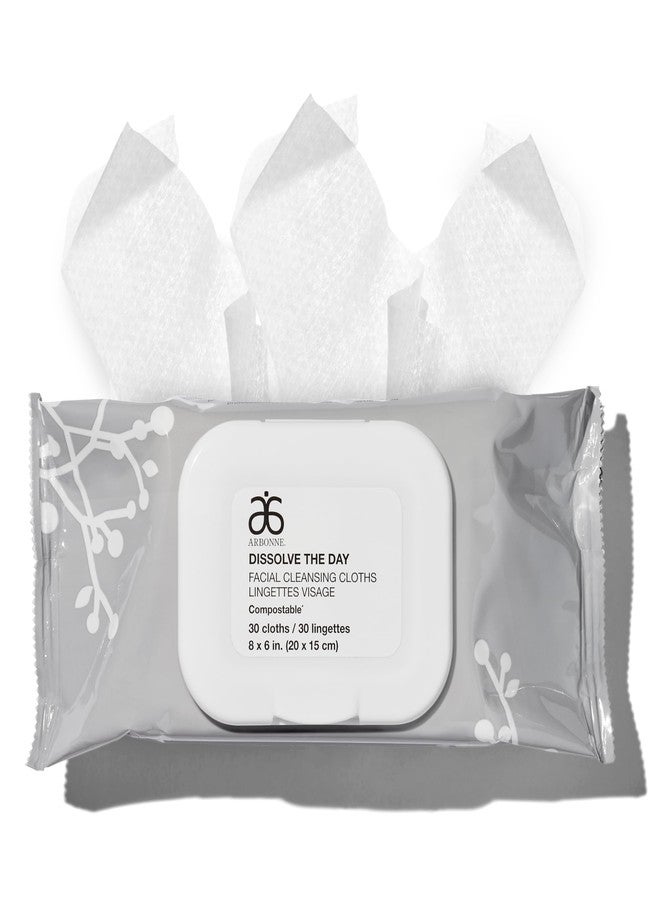Arbonne Makeup Remover Wipes - Dissolve the Day Facial Cleansing Makeup Wipes for Women, Gentle Cleansing Towelette for Face, Removes Dirt and Sweat - Image 1