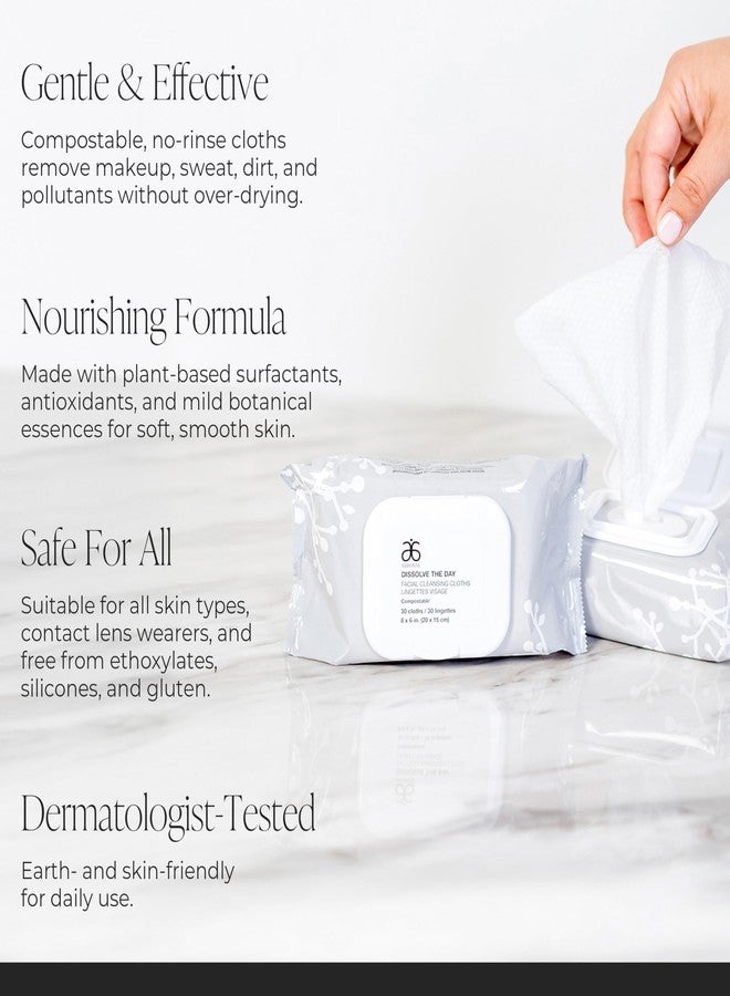 Arbonne Makeup Remover Wipes - Dissolve the Day Facial Cleansing Makeup Wipes for Women, Gentle Cleansing Towelette for Face, Removes Dirt and Sweat - Image 2