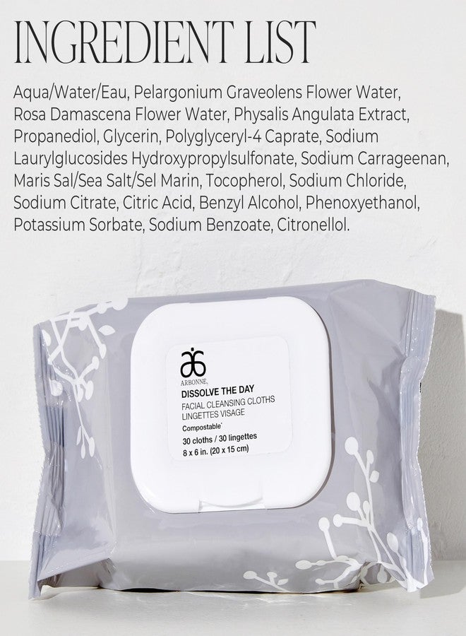 Arbonne Makeup Remover Wipes - Dissolve the Day Facial Cleansing Makeup Wipes for Women, Gentle Cleansing Towelette for Face, Removes Dirt and Sweat - Image 5
