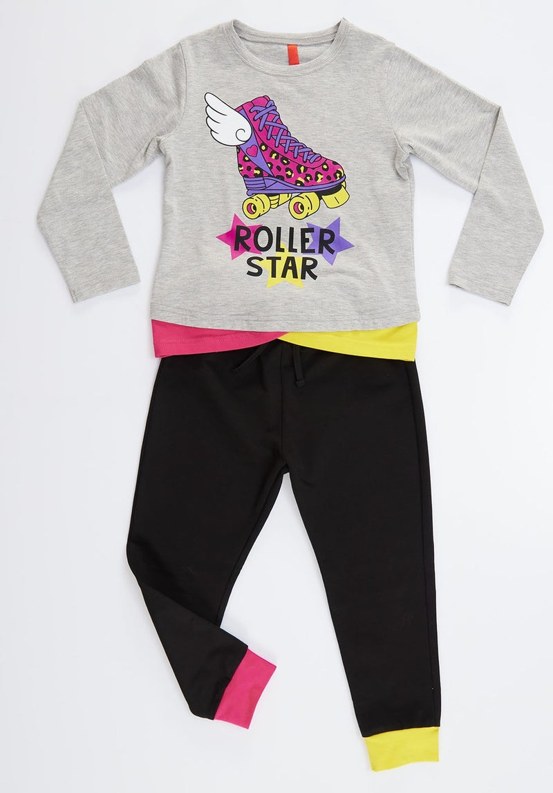 Mshb&G Roller Star Girls T-shirt Pants Set - Image 4