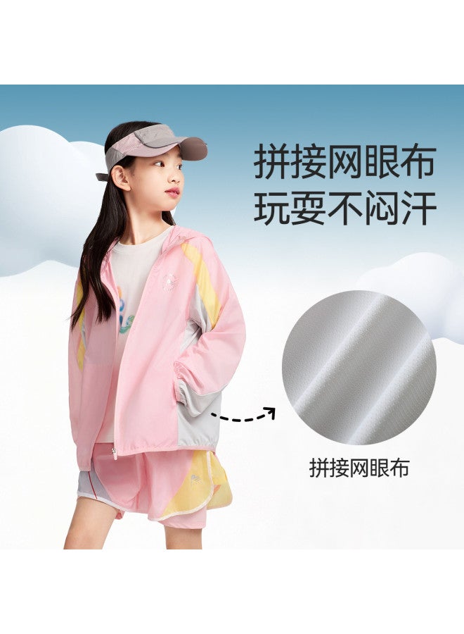 Annil جاكيت حماية من الشمس للأطفال - 2025 صيف جديد مقاوم للأشعة فوق البنفسجية خفيف الوزن مع غطاء رأس وتصميم كتلة الألوان للأولاد والبنات - Image 4