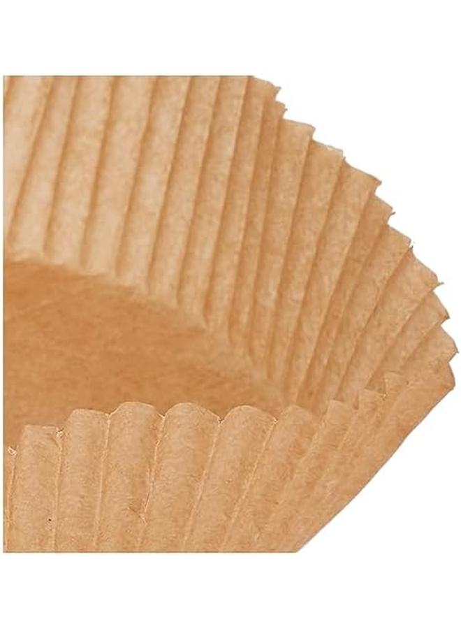 SHOWAY 100 Pcs Air Fryer Disposable Paper Liner Non Stick Air Fryer Liners Round Food Grade Baking Paper For Air Fryer Oven Roasting Microwave Nature 6.3Inch 16Cm Brown - Image 4