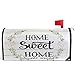Wamika Wamika Home Sweet Home Mailbox Cover Standard Size Spring Flowers Wreath White Wood Printing Magnetic Mailbox Covers  - Image 2